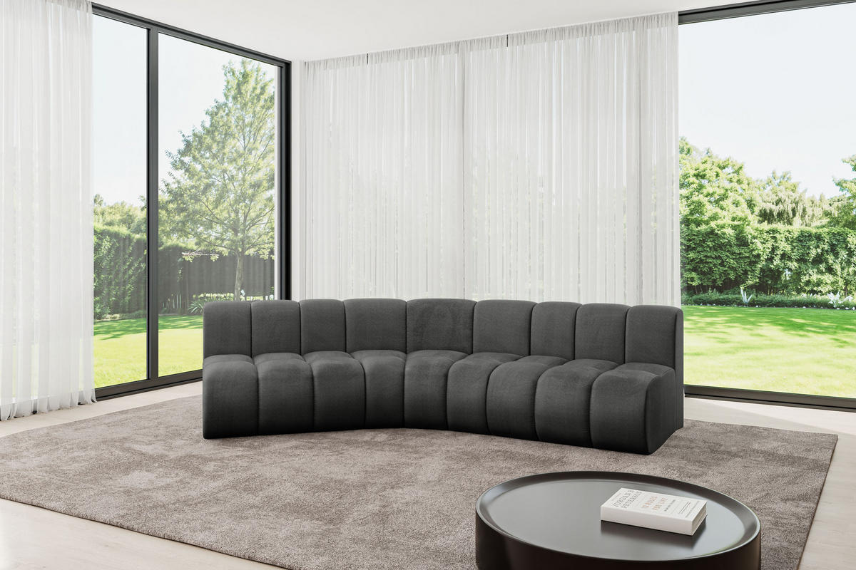 ECKSOFA modulares Sofa Montra-L1 - 290x174x70 cm Dunkelgrau - Dunkelgrau, Holzwerkstoff/Textil (290/174cm) - ALTDECOR