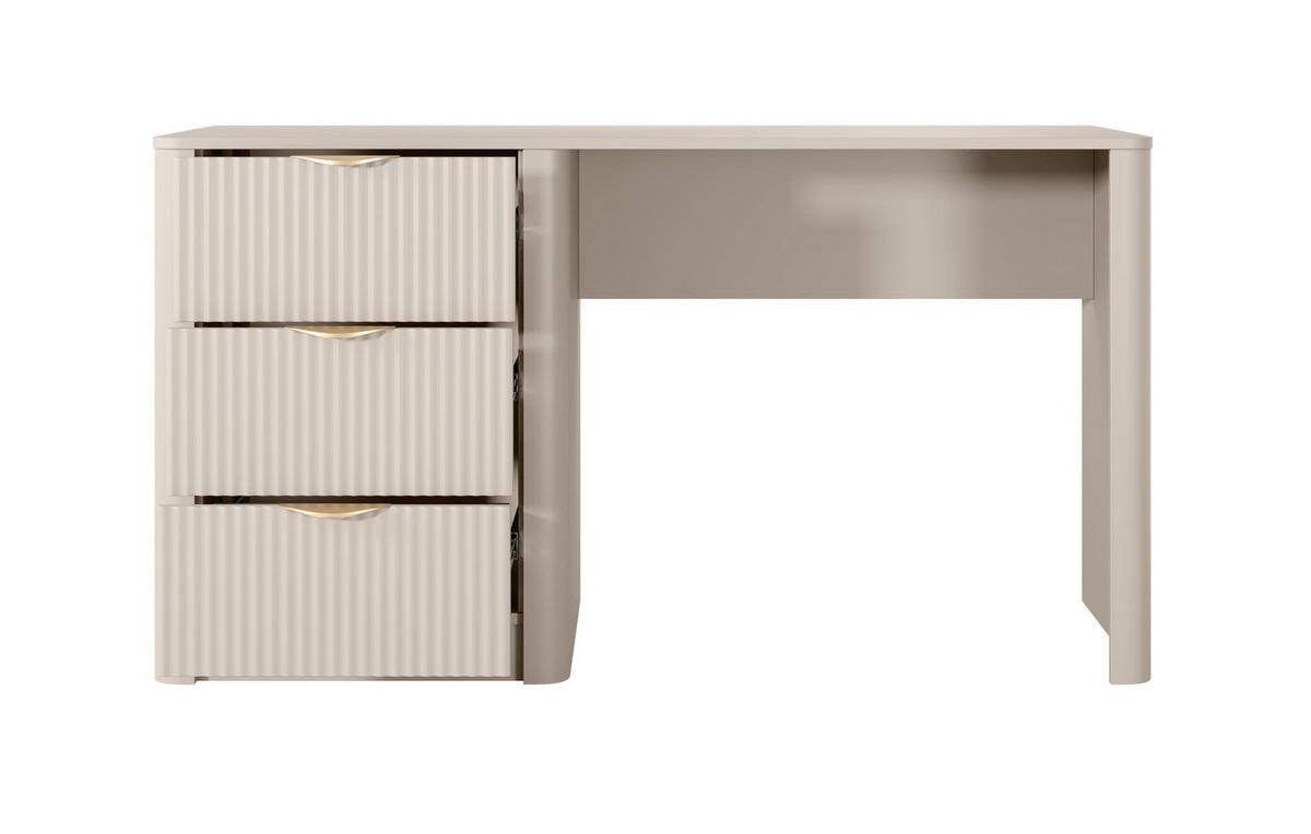 SCHREIBTISCH 140 cm Brando mit 3 Schubladen, Beige - Beige, Holz (55/140/76cm) - Emporius