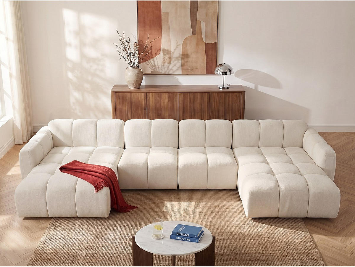 RECAMIERE ohne Schlaffunktion - 1 Person - stoff - gebrochenes weiß Carlivi - Weiß, Textil (120/73/170cm) - Vente-Unique