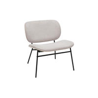SESSEL Stoff Samtstruktur Beige Metall Schwarz SHELBY - Beige, Textil (67/68/61cm) - Miliboo