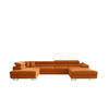 ECKSOFA Falio II U-förmiges Mit Schlaffunktion Und Verstellbaren Kopfstützen Orange Links - Orange, Holz/Textil (202/345cm) - Kaiser Möbel