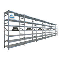 FACHBODENREGAL Proximo Stecksystem 250x750x60cm 7 Ebenen Beidseitig nutzbar Verzinkt - Silberfarben, Metall (750/250/60cm) - PROREGAL