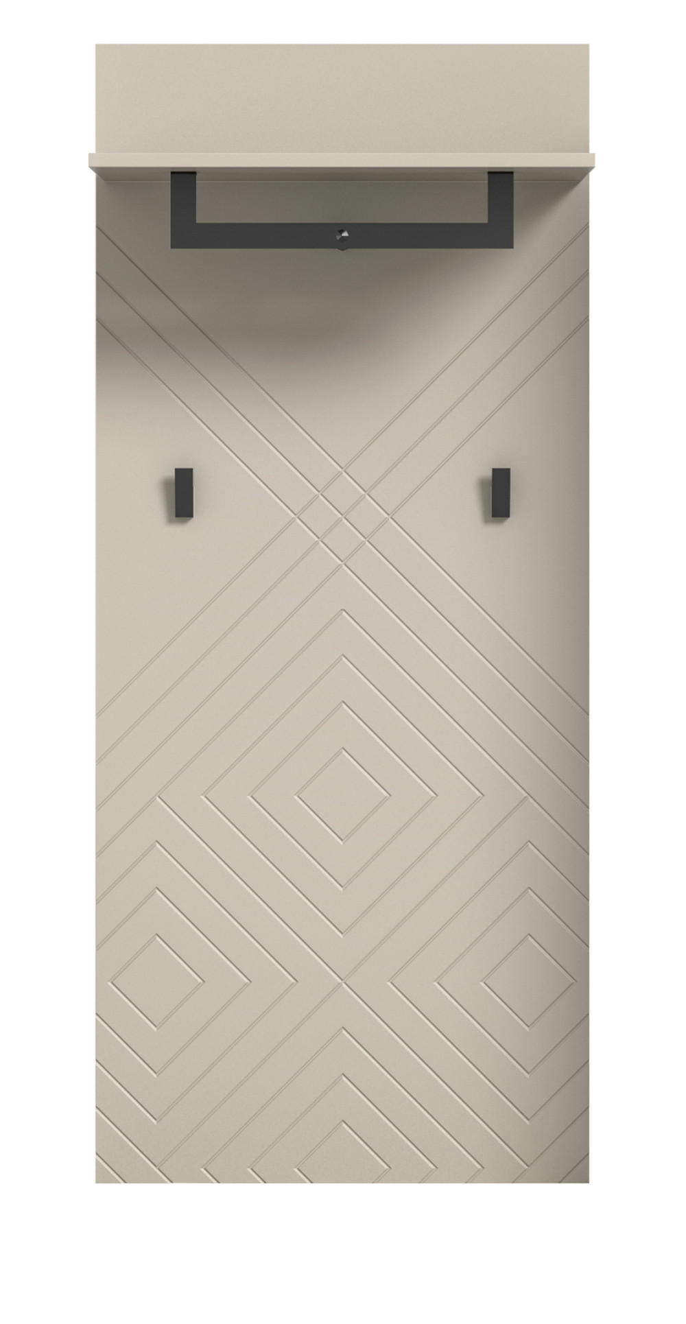 GARDEROBENPANEEL sand 60 cm, Wandgarderobe mit Kleiderstange - Sandfarben/Beige, Holzwerkstoff/Metall (60/140/35cm) - Inn.Furn