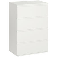 KOMMODE 55/33/80 cm mit 4 Schubladen, gedämpften Metallschienen und Kippsicherung, Weiß - Weiß, Holzwerkstoff (55/80/33cm) - Redom