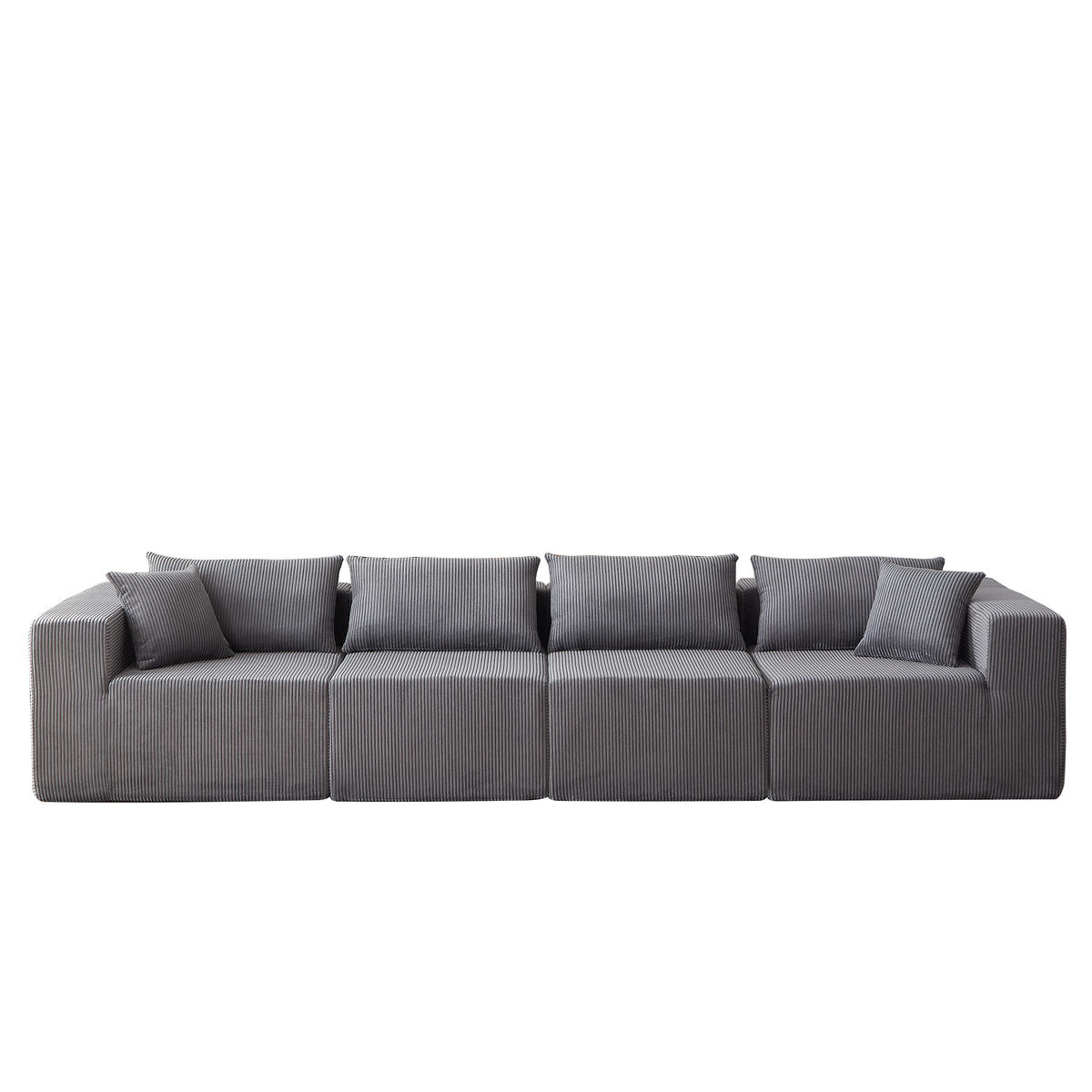 ECKSOFA 264/167/71 cm Grau Cord - Grau, Textil (264/167cm) - Oxeza