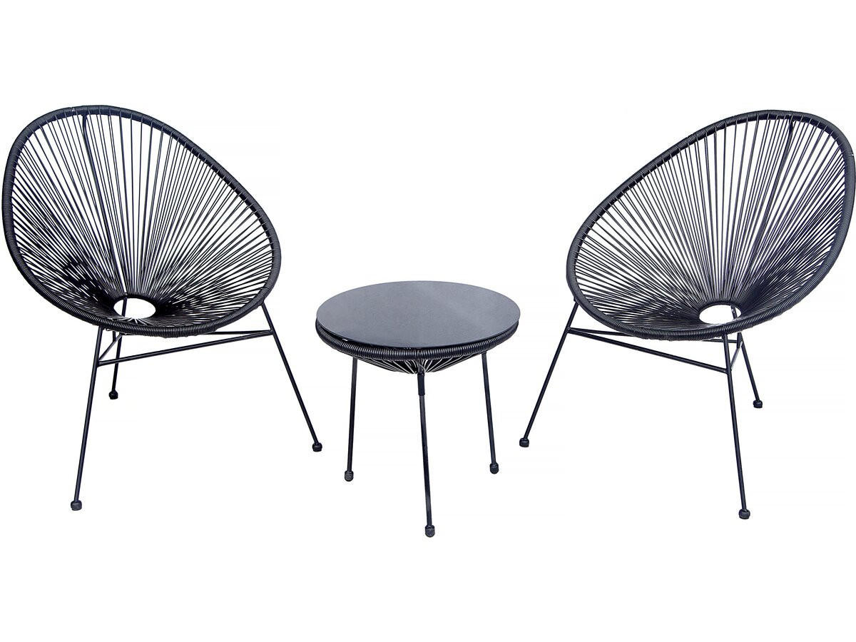 GARTENSITZGRUPPE odea Schwarz - Schwarz, Metall - Habitat Garten