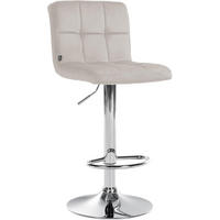BARHOCKER Samt Creme - Chromfarben/Creme, Textil/Metall (46/94/47cm) - CLP