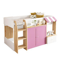 HOCHBETT 90/200 cm Rosa/Weiß aus Holz mit Stauraum - Rosa, Holzwerkstoff (90/200cm) - OKMYHOME