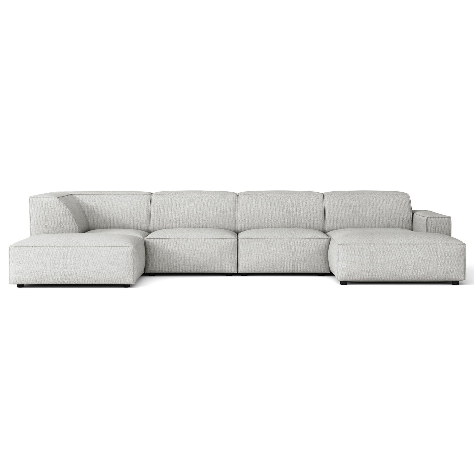 ROHOVÁ pohovka Sellmo, svetlosivá, 366 cm - čierna/svetlosivá, textil/plast (370/184cm) - Selsey