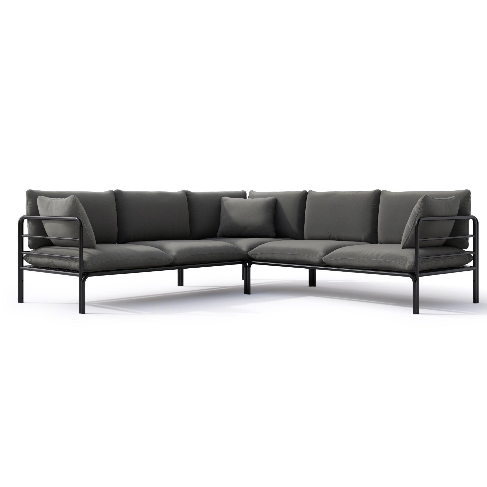 GARTENECKSOFA Worcully Anthrazitgrau / Schwarz - Anthrazit, Textil (229/80/229cm) - Selsey