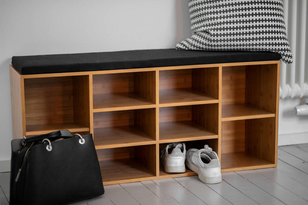 SCHUHREGAL mit Sitz - Braun, Holzwerkstoff (103/48/29.5cm) - WENKO