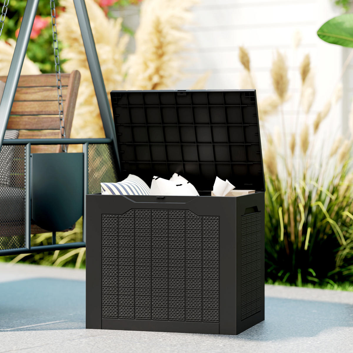 KISSENBOX DE-18678 Schwarz - Schwarz, Kunststoff (41/50/56cm) - ComfortXL