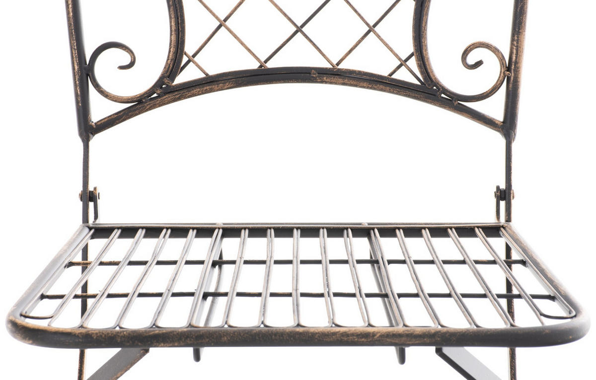 GARTENKLAPPSTUHL Metall Bronze - Bronzefarben, Metall (42/94/40cm) - CLP
