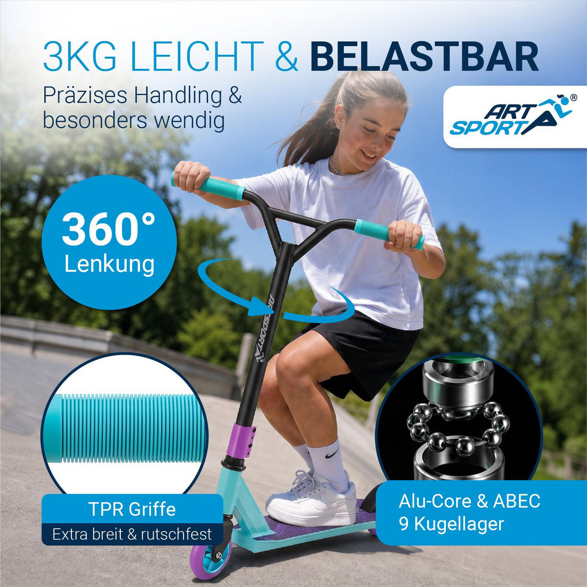 STUNTSCOOTER Retro Purple - Lila, Metall (84/47/84cm) - Artsport