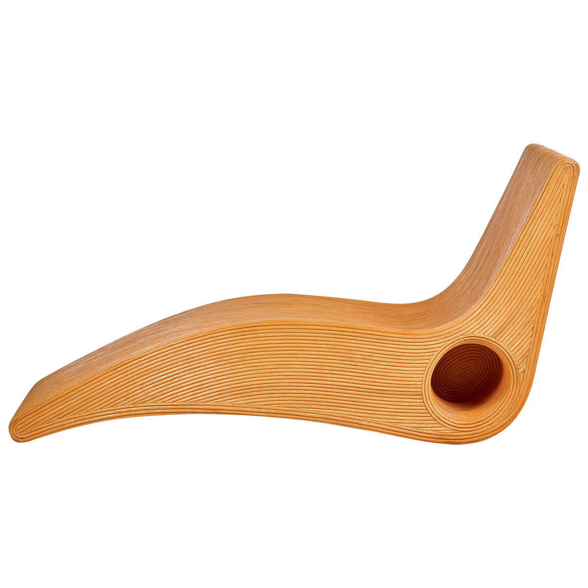 GARTENLIEGE Heller Holzfarbton Airole - Hellbraun, Naturmaterialen (68/95/186cm) - Beliani