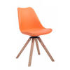 DREHSTUHL Lederlook orange - Eukalyptusholzfarben/Orange, Holz/Textil (48/84/56cm) - CLP
