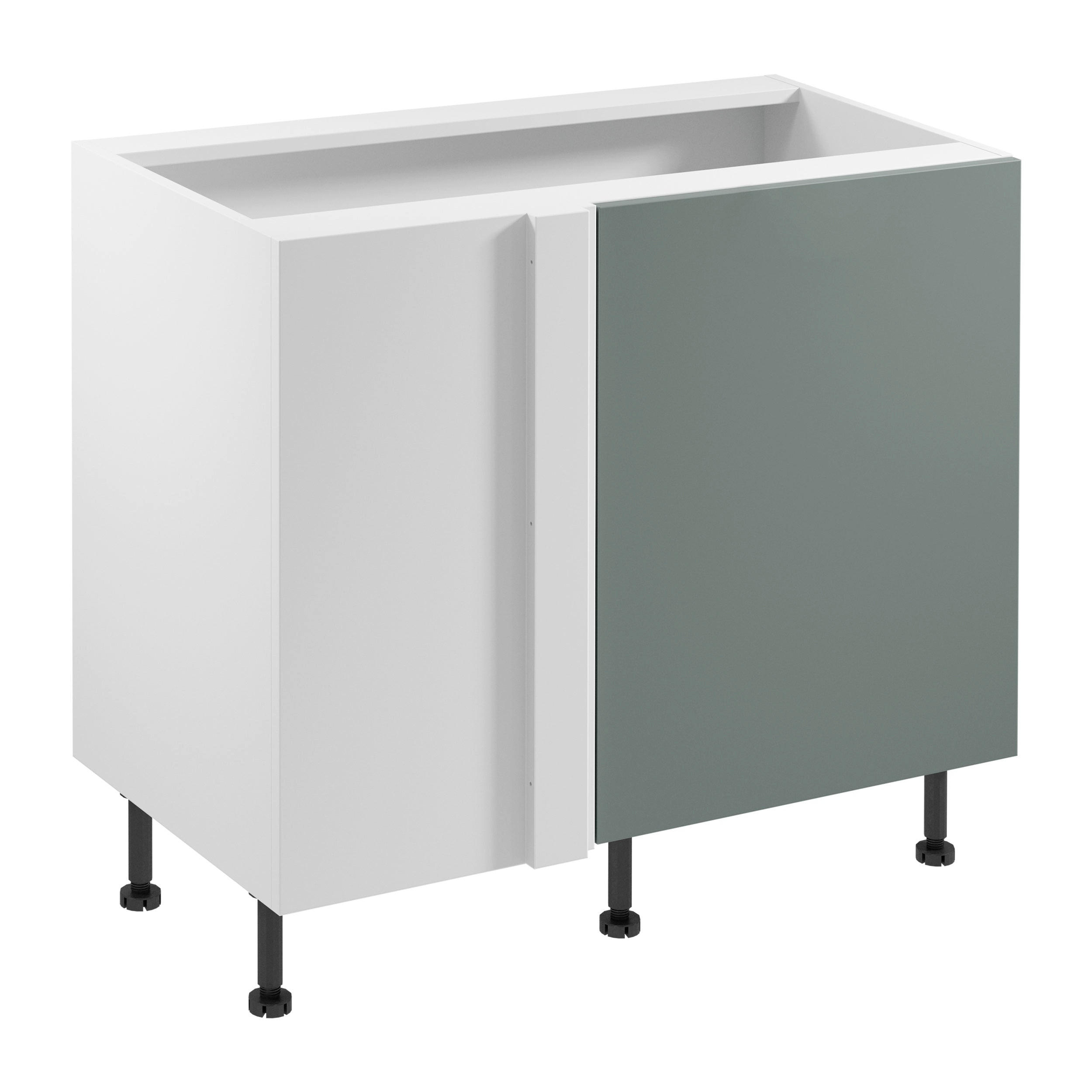 ECKUNTERSCHRANK D100N P/L – Sorento Weiß Grün – Gerade mit Blindteil – Weiß / Grün - Weiß/Grün, Holzwerkstoff (100/87/56cm) - ROYAL24_MARKT