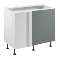 ECKUNTERSCHRANK D100N P/L – Sorento Weiß Grün – Gerade mit Blindteil – Weiß / Grün - Weiß/Grün, Holzwerkstoff (100/87/56cm) - ROYAL24_MARKT