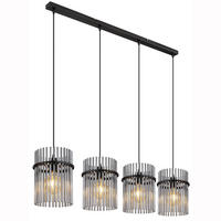 LED HÄNGELEUCHTE Metall Schwarz Rauchglas - Schwarz, Glas (110/20/140cm) - Globo Lighting