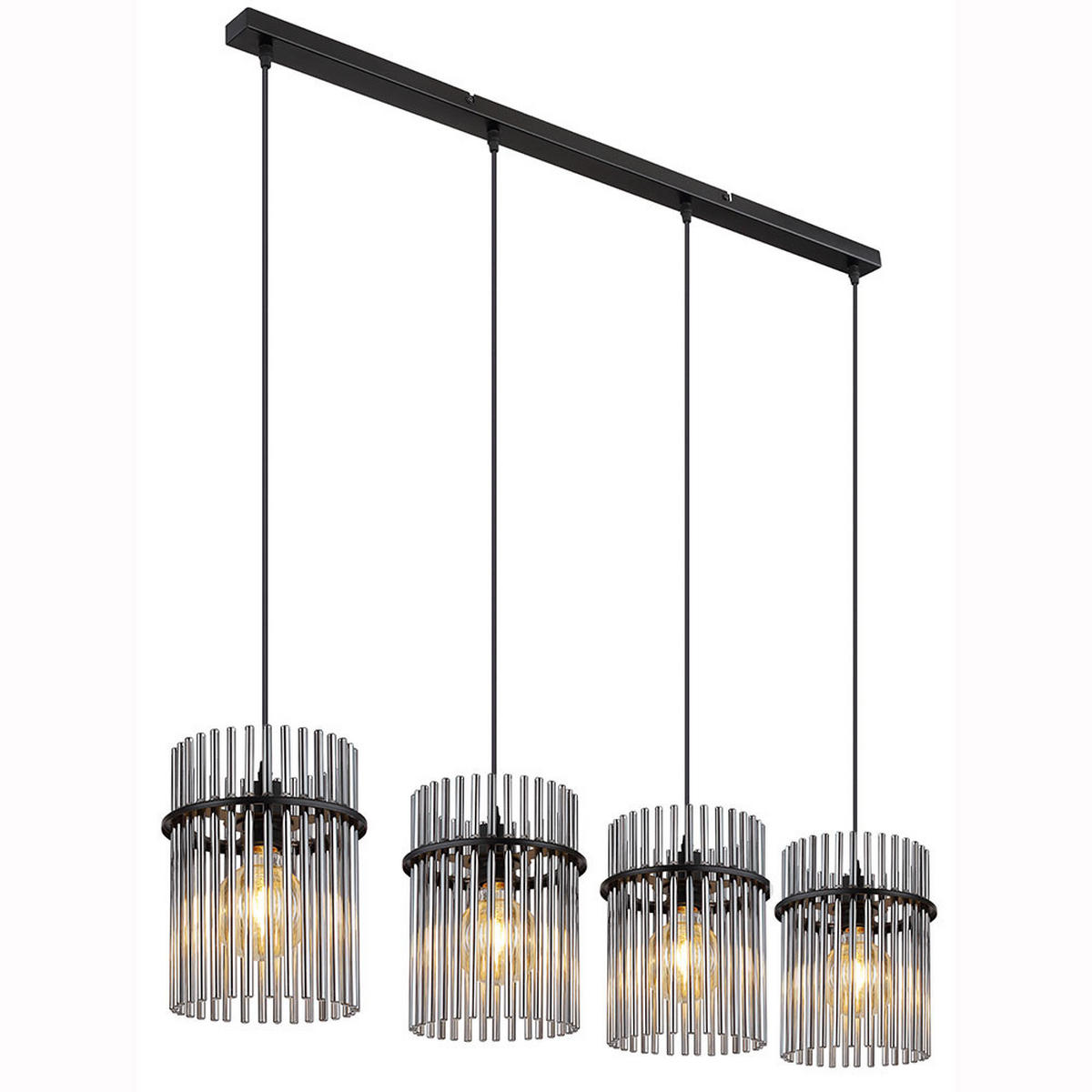 LED HÄNGELEUCHTE Metall Schwarz Rauchglas - Schwarz, Glas (110/20/140cm) - Globo Lighting