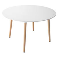 TISCH Martha Weiß Ø 120 cm - Weiß, Holzwerkstoff (120/120/75cm) - Happy Garden