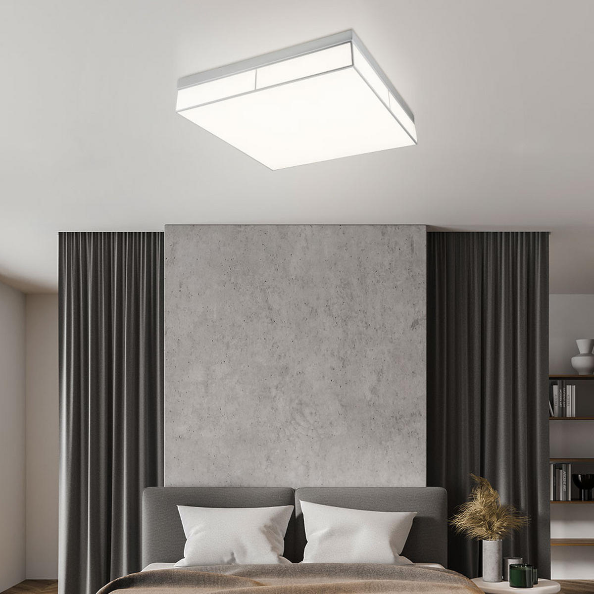 LED DECKENLEUCHTE AHAGGAR Weiß Metall - Weiß, Metall (60/60/12cm) - Globo Lighting