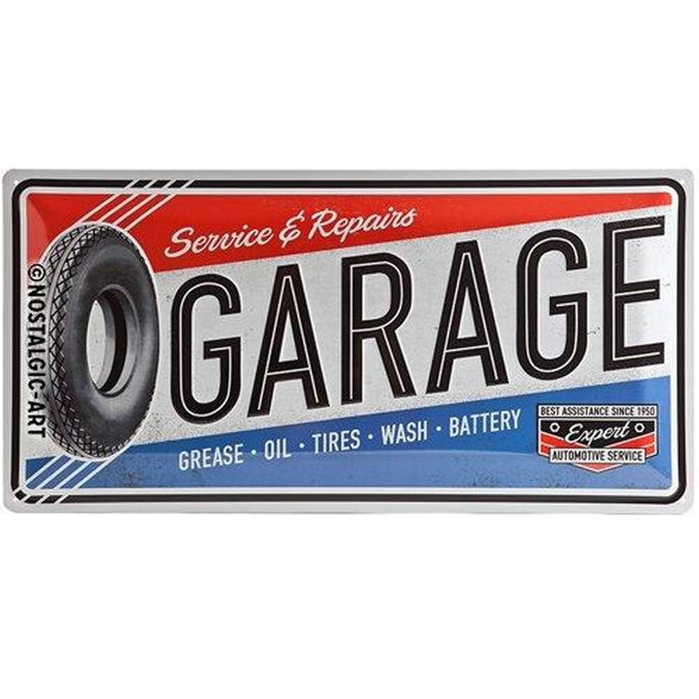 BLECHSCHILD 25/50 cm Best Garage Garage - Multicolor, Metall (50/25/1cm) - Nostalgic-Art