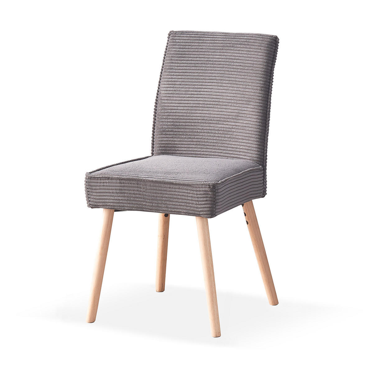 STUHL CEDRIC Anthrazit 2 Stück - Anthrazit, Eichenholz/Textil (49/91/61cm) - B&D Home