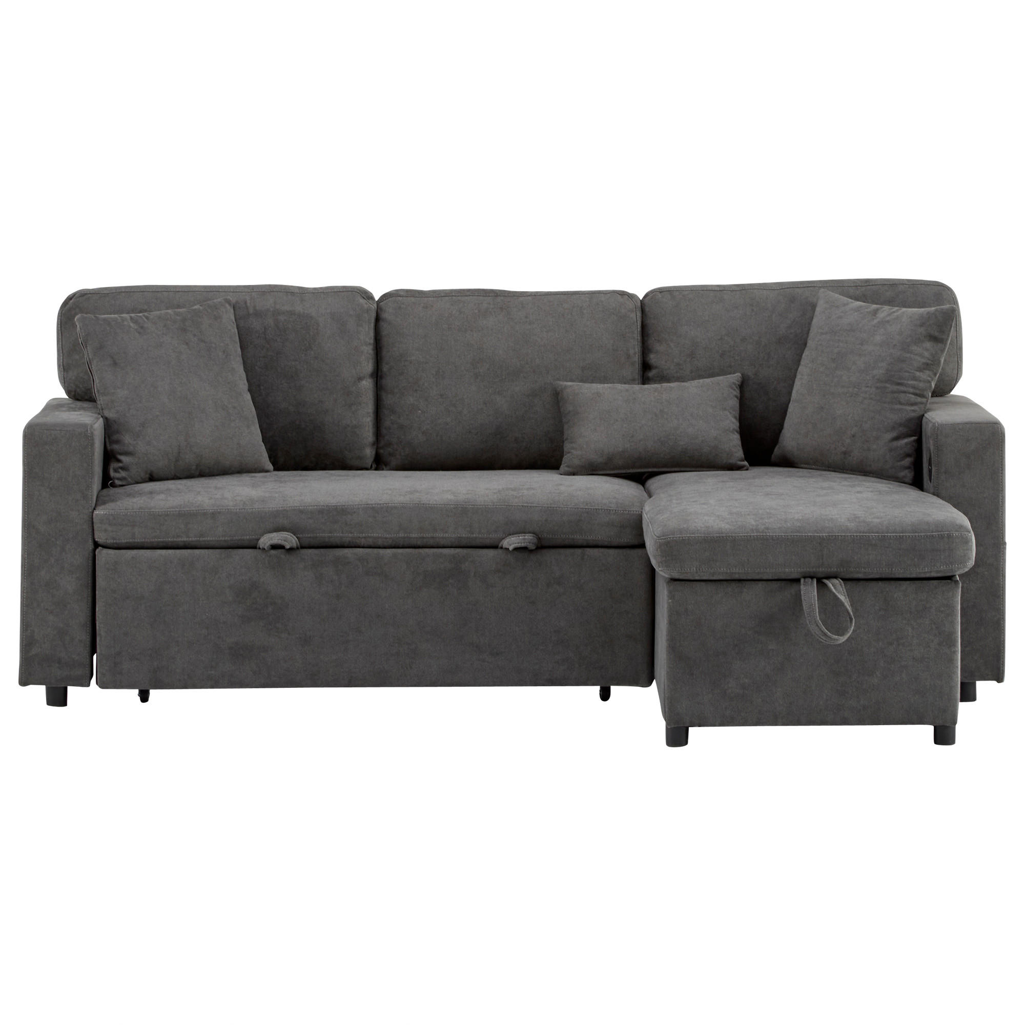 ECKSOFA 215/131/85 cm Dunkelgrau - Dunkelgrau, Textil (131/215cm)
