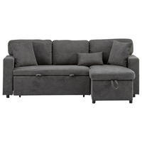 ECKSOFA 215/131/85 cm Dunkelgrau - Dunkelgrau, Textil (131/215cm)
