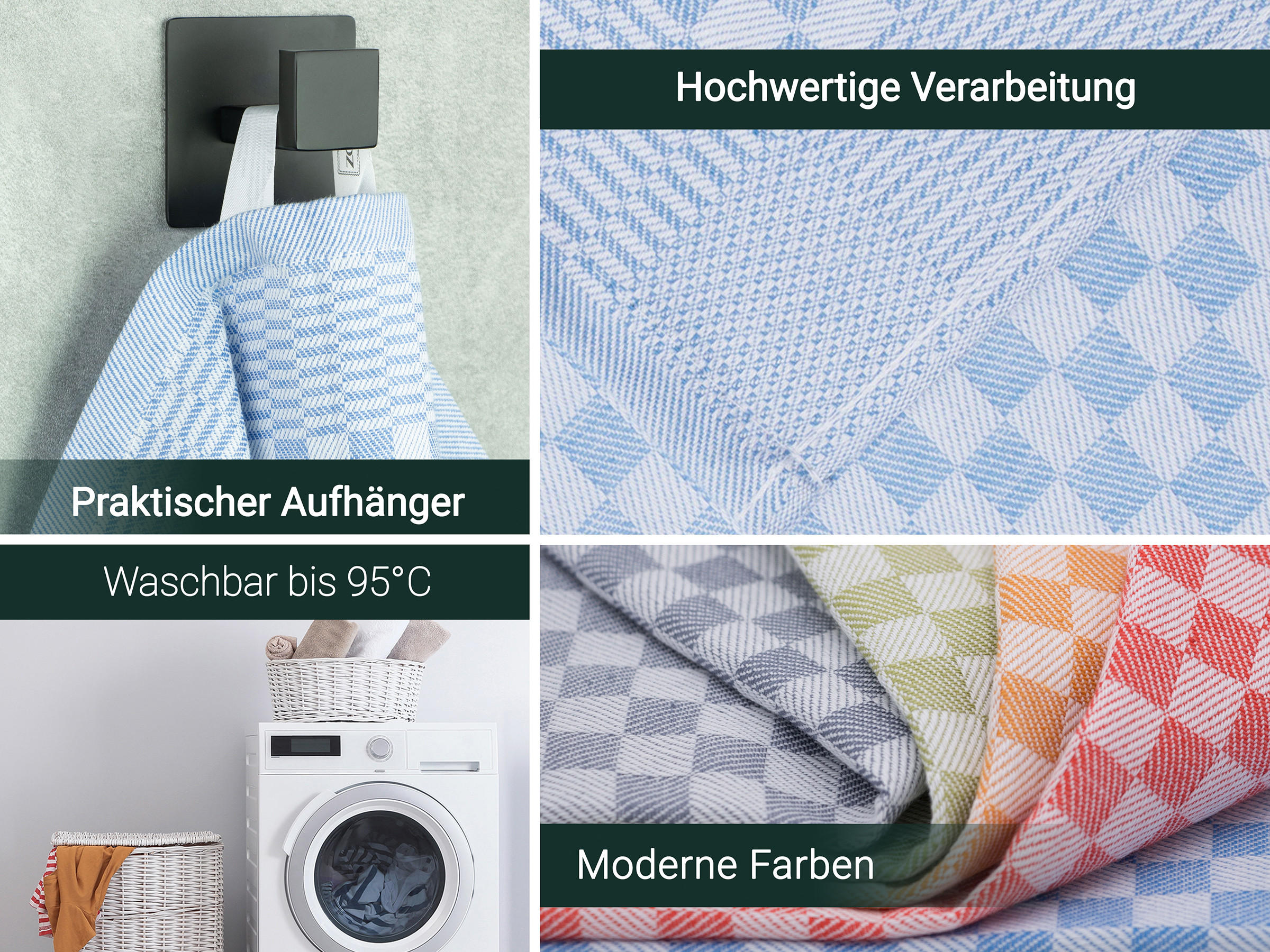 GESCHIRRTÜCHER, 10er-Set, 46x70 cm, 100% Baumwolle, Blau - Blau, Textil (46/70cm) - Zollner