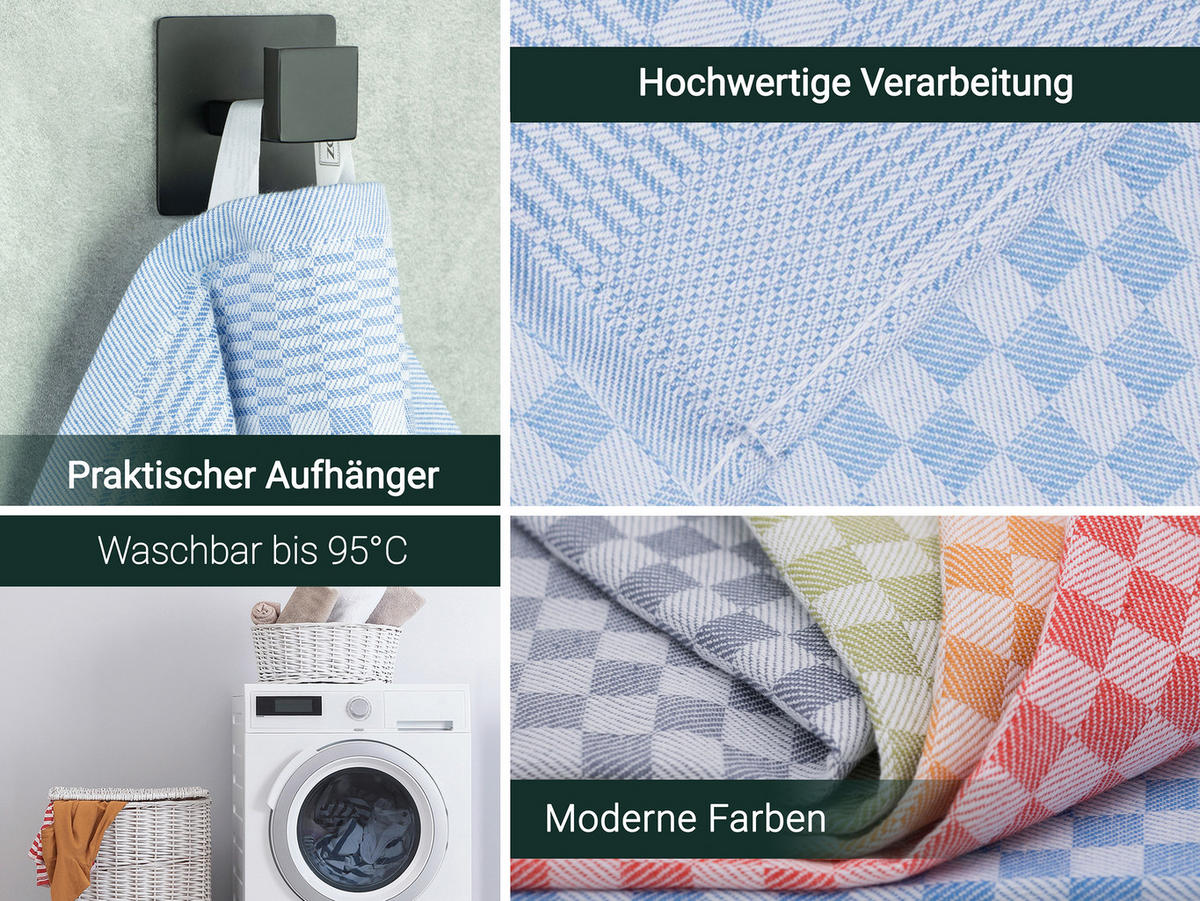 GESCHIRRTÜCHER, 10er-Set, 46x70 cm, 100% Baumwolle, Blau - Blau, Textil (46/70cm) - Zollner