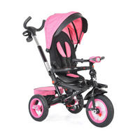 DREIRAD Jockey pink Gummireifen Musik Sitz drehbar Schubstange verstellbar - Pink, Metall (120/53.5/100cm)