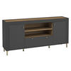 SIDEBOARD Mossa 2D1S MO07 - Goldfarben/Schwarz, Holzwerkstoff/Kunststoff (177/84/40cm) - MIRJAN24
