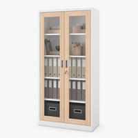 VITRINENSCHRANK Amelia 185x90x40 cm - Weiß/Sonoma Eiche, Metall (90/185/40cm) - Jan Nowak