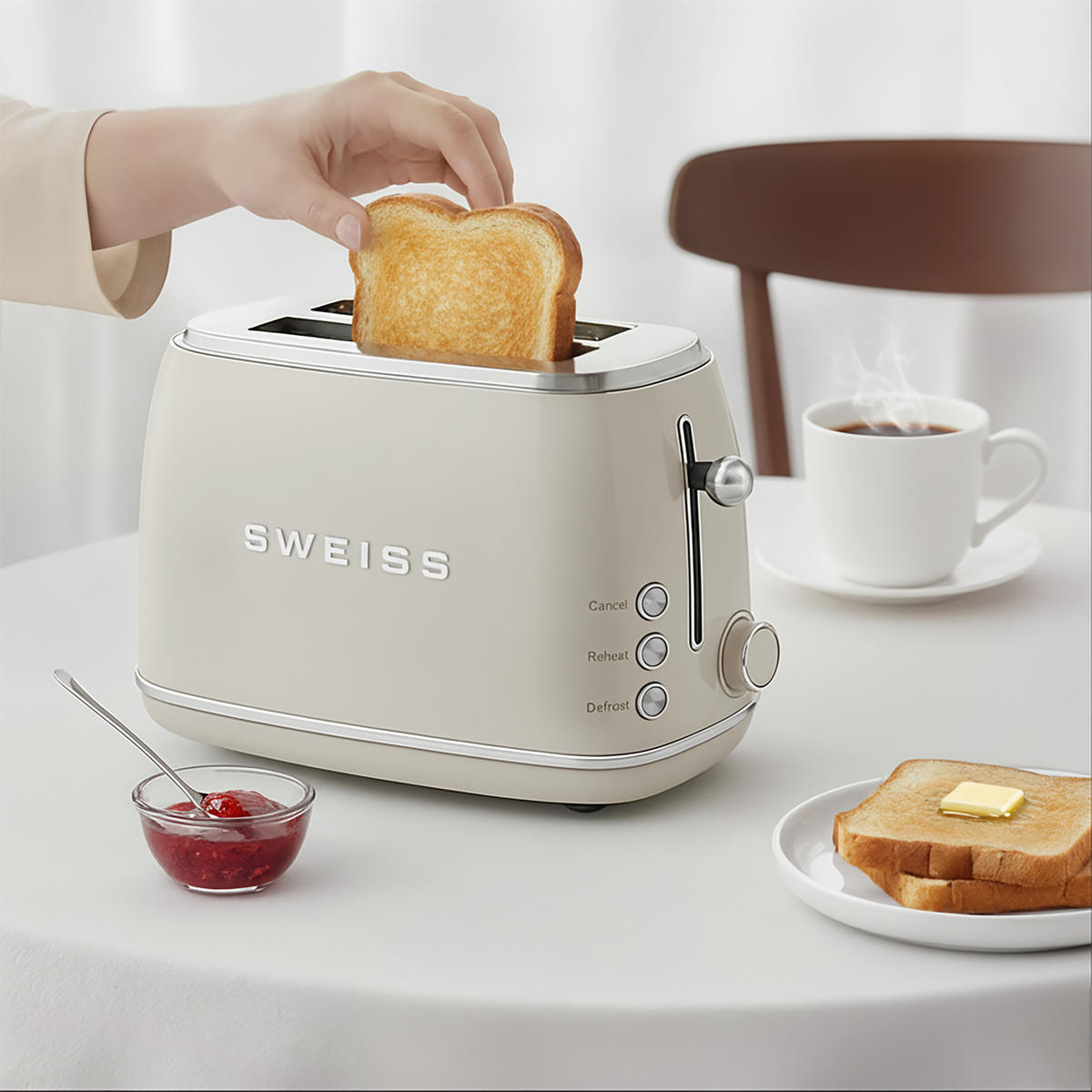 TOASTER GRS8 Beige, Vintage - Beige, Metall (54.8/12.9/22cm) - SWEISS