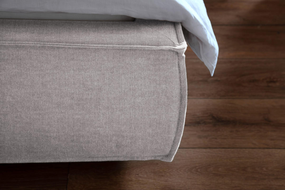 POLSTERBETT CARLO Hellgrau Massivholz - Hellgrau, Textil (160/200cm) - KAWOLA