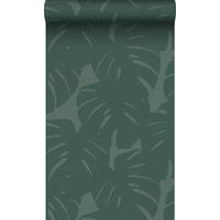 TAPETE Blätter in Leinen-Optik 53 cm x 10.05 m - Grün, Papier (53/1000cm) - Origin Wallcoverings