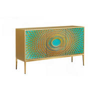 SIDEBOARD LAGO Grün Holz - Goldfarben/Grün, Holz/Holzwerkstoff (140/85/40cm) - KAWOLA