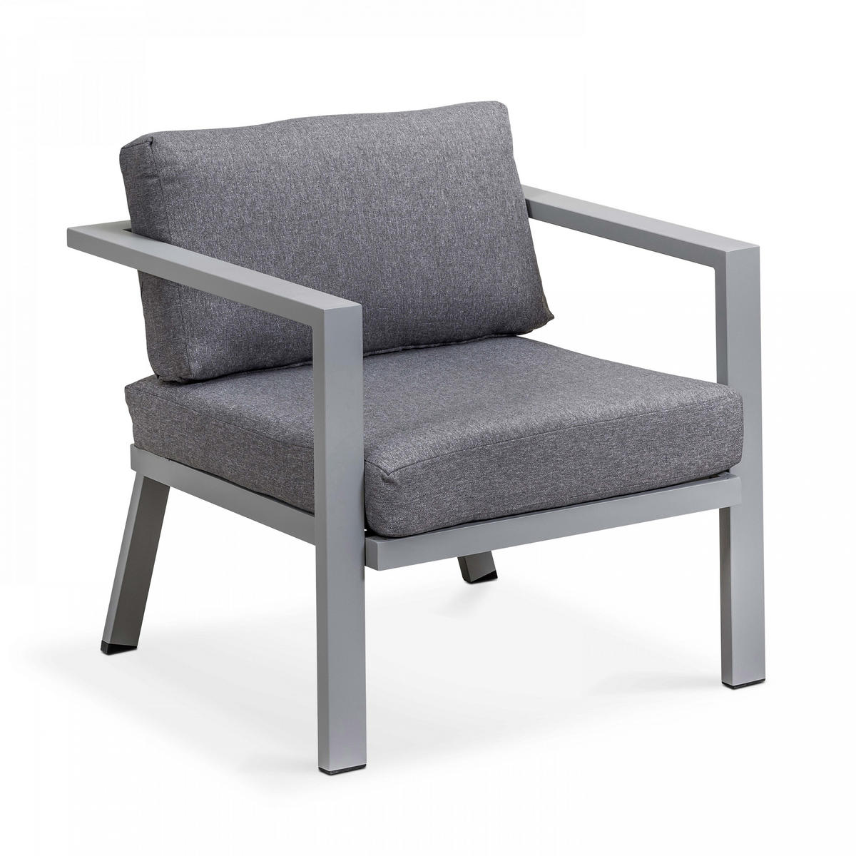 GARTENSET 8-Sitzer, Grau - Grau, Metall - Oviala