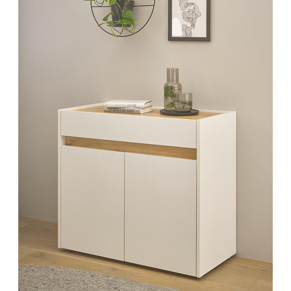 KOMMODE Crisp-61 - Weiß, Holzwerkstoff (80/70/40cm) - Lomado