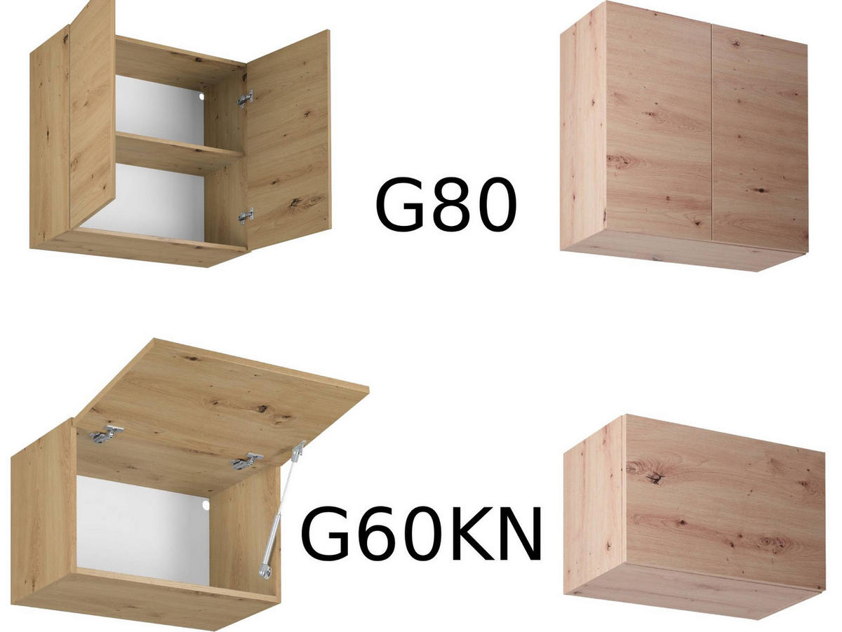 KÜCHENZEILE 360 cm - Langen KL3-M360 in Artisan Eiche - Schwarz/Eiche Artisan, Holz (360/248/58cm)