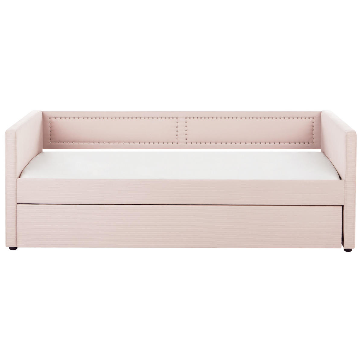 TAGESBETT 90/200 cm Pastellrosa Mimizan - Pink, Naturmaterialien/Textil (90/200cm) - Beliani