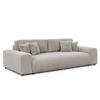 BIGSOFA Mollis Hellgrau Plüschcord mit Schlaffunktion - Hellgrau/Schwarz, Holz/Kunststoff (260/77/124cm) - S-Style Möbel