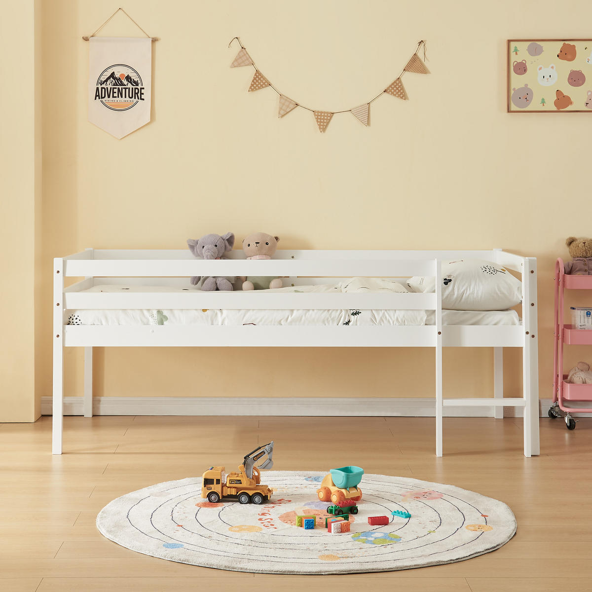 KINDERBETT Siikalatva - Weiß, Holz (90/200cm) - [en.casa]
