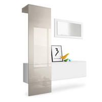 GARDEROBE Carlton Paneel in Sandgrau Hochglanz - Sandfarben, Holzwerkstoff (156/193/35cm) - Vladon