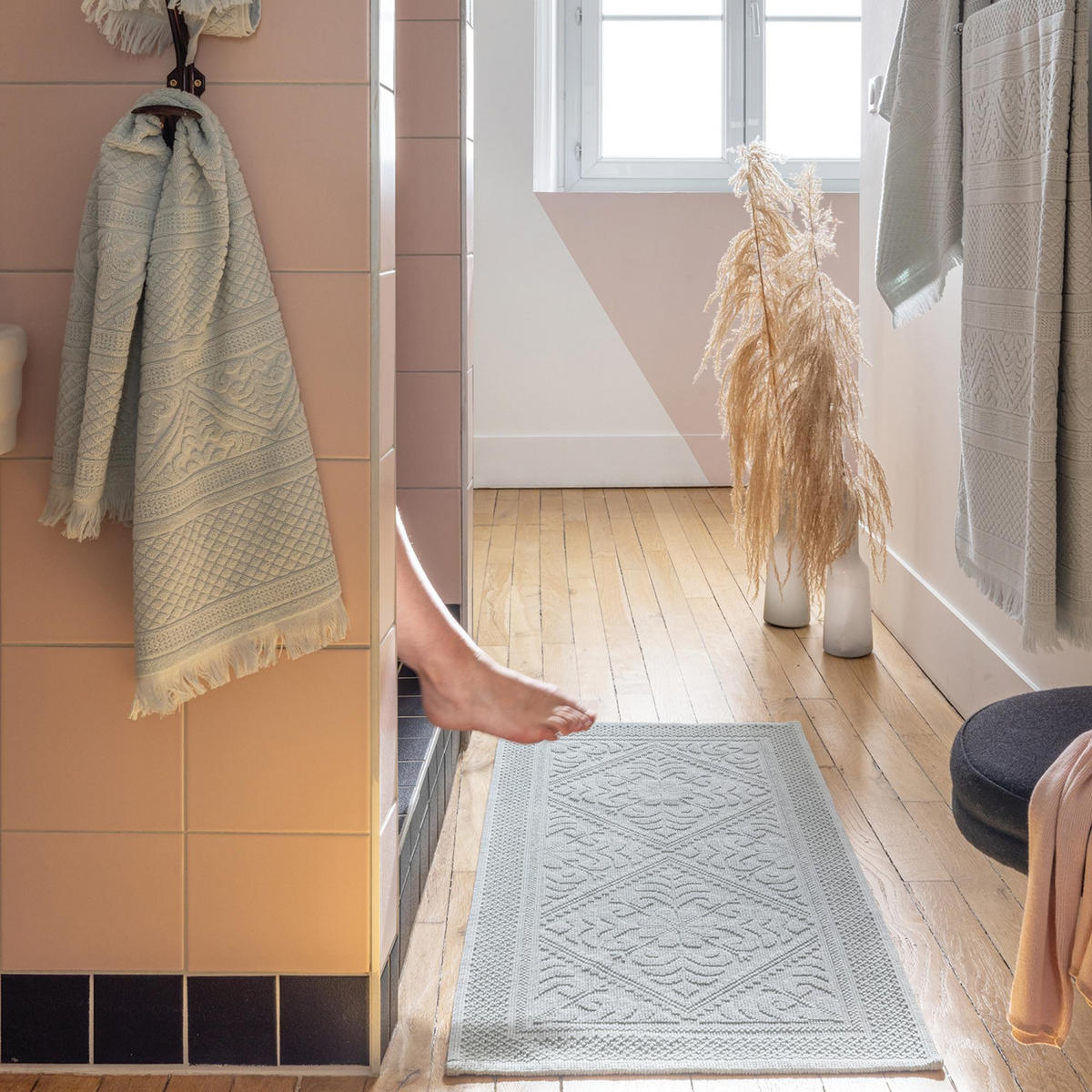 BADEMATTE Enzo jadegrün 54 x 110 cm - Jadegrün, Textil (54/110cm) - Vivaraise