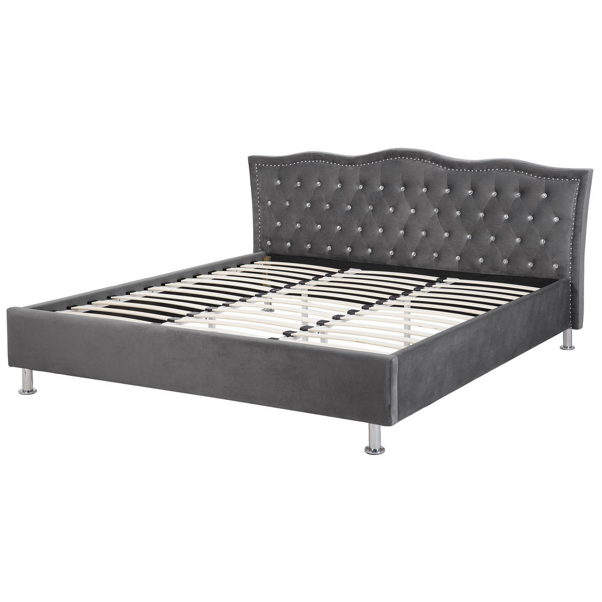 BETT 180/200 cm Dunkelgrau Metz - Dunkelgrau, Textil (180/200cm) - Beliani