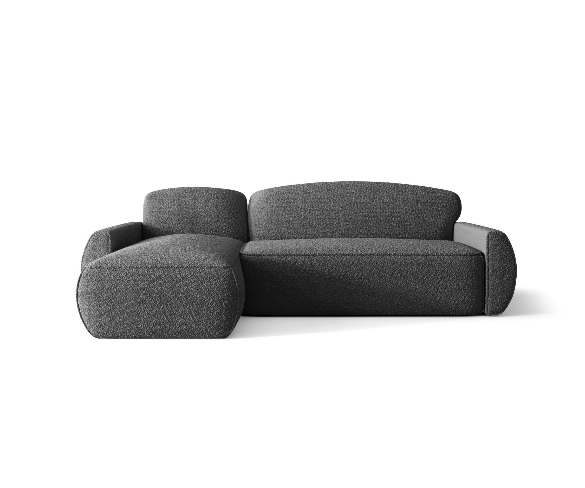 ECKSOFA mit Schlaffunktion LUCAS Quelle 92 Links - Dunkelgrau, Textil (240/145cm) - Bedante