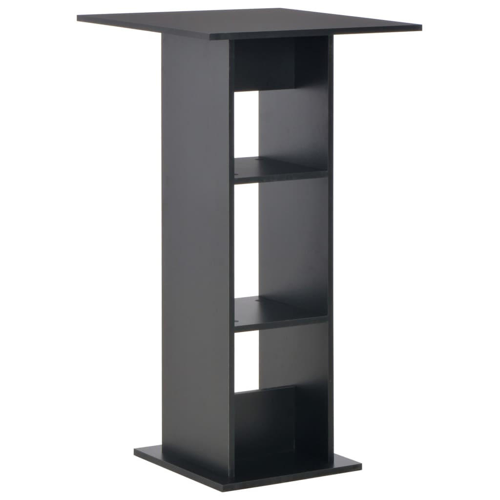 BARTISCH Moderner 60/60/110 cm aus Holzwerkstoff Schwarz mit 2 Ablagen - Schwarz, Holz (60/60/110cm) - vidaXL